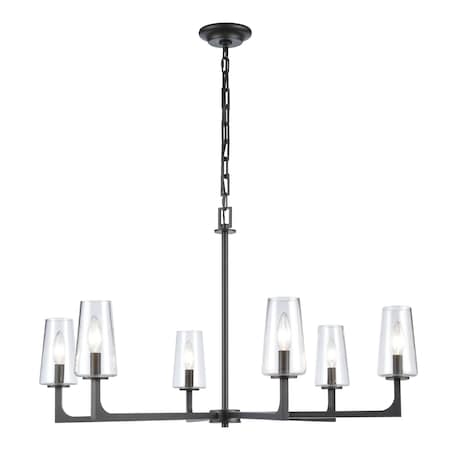 Elk Showroom Fitzroy 34'' Wide 6Light Chandelier, Matte Black 89966/6